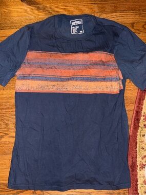 urban pipeline Navy Short-Sleeve Crewneck T-Shirt with Orange Stripes